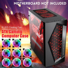 Load image into Gallery viewer, V3 ATX Computer Gaming PC Case 8 Fan Ports USB 3.0 For M-ATX/Mini ITX Motherboard Black/White 370 x 185 x 380mm
