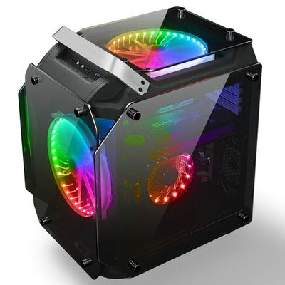 360*237*480MM Tempered Glass ATX Gaming Computer RGB Air Cool Water Cooling PC Case Mainframe Full-side Transparent Chassis