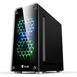 386x180x386mm Mini ATX Gaming Computer PC Case Mainframe Full-side Transparent Tempered glass RGB Water Cooling Chassis