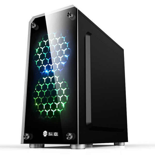 386x180x386mm Mini ATX Gaming Computer PC Case Mainframe Full-side Transparent Tempered glass RGB Water Cooling Chassis