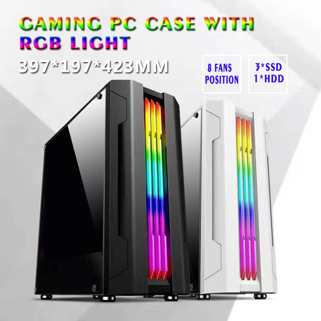 Electric Contest Pc Case 8 Fans with Rgb Light Acrylic Side Board 3SSD 1HDD ATX/MATX/ITX 280mm Graphics Card 397*197*423mm
